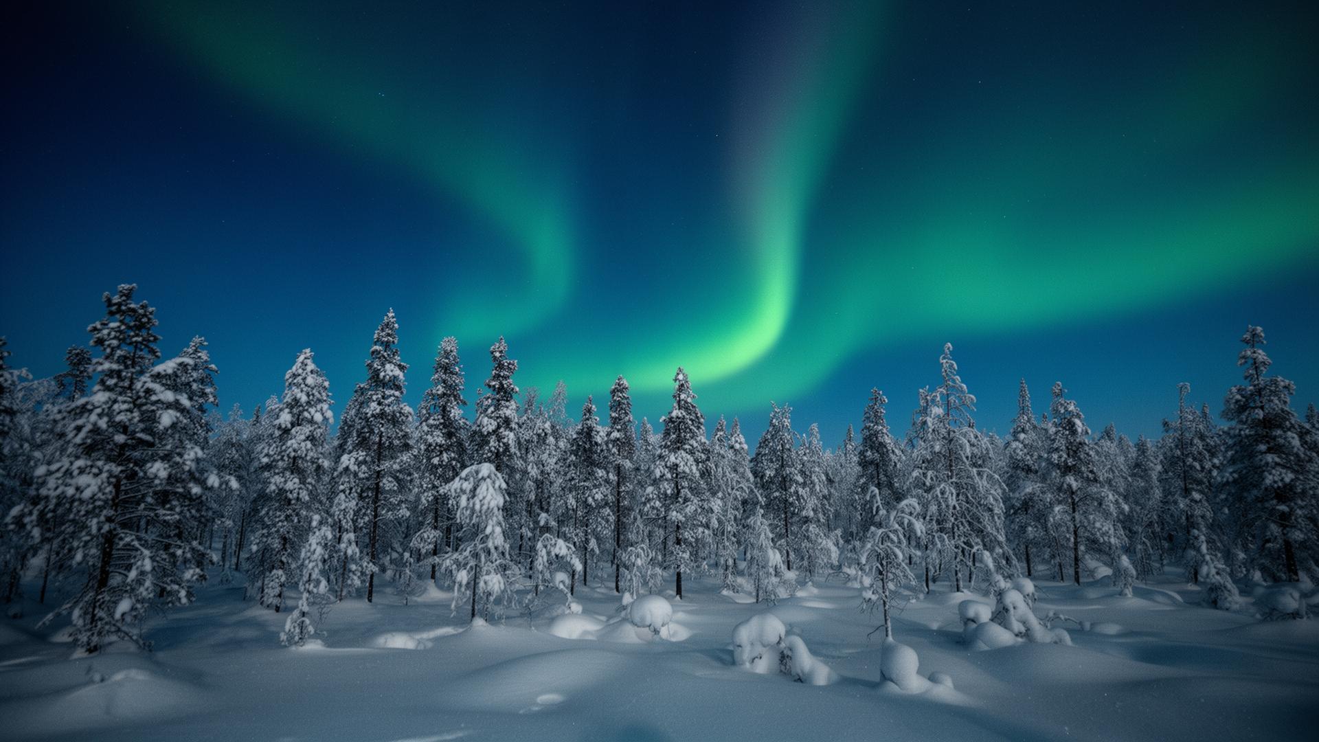 Aurora over Finnish Lapland